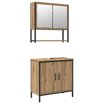 2-teiliges Badezimmermöbel Set Artisan Eiche engineered Wood