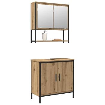 2-teiliges Badezimmermöbel Set Artisan Eiche engineered Wood