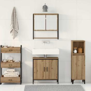 2-teiliges Badezimmermöbel Set Artisan Eiche engineered Wood