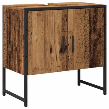 2-teiliger Badschrank-Set aus Altholz und Holzwerkstoff