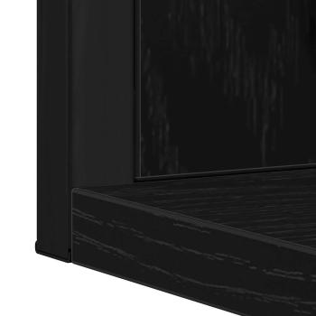 2-teiliges Badezimmer-Schränkchen-Set aus schwarzem Eichenholzwerkstoff