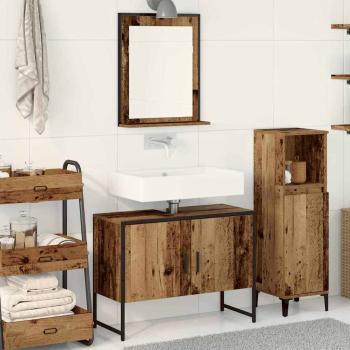 2-teiliges Badezimmermöbelset Alte Holzwerkstoff
