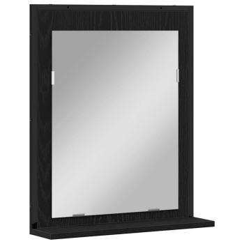 2-teiliges Badezimmermöbel-Set Schwarz Eichenholz Werkstoff