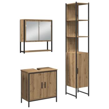 3-teiliges Badezimmermöbel-Set Artisan Eiche engineered Wood