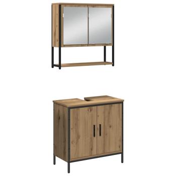 3-teiliges Badezimmermöbel-Set Artisan Eiche engineered Wood