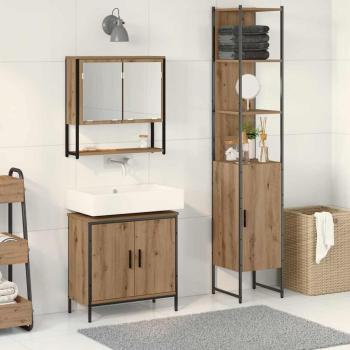 3-teiliges Badezimmermöbel-Set Artisan Eiche engineered Wood