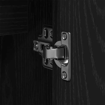 3-teilige Badezimmermöbelset Schwarz Eichenholz Werkstoff