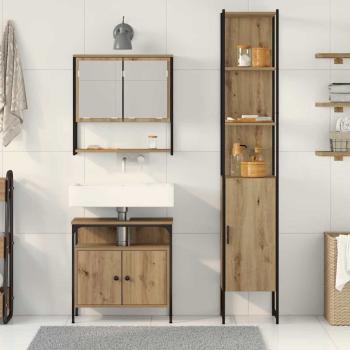 3-teiliges Badezimmermöbel-Set Artisan Eiche, Holzwerkstoff
