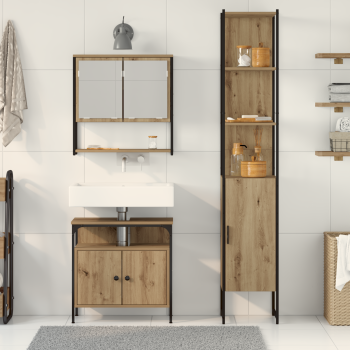 3-teiliges Badezimmermöbel-Set Artisan Eiche, Holzwerkstoff