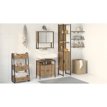 3-teiliges Badezimmermöbel-Set Artisan Eiche, Holzwerkstoff