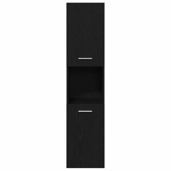 5-teiliges Badezimmermöbel Set Schwarze Eiche Holzwerkstoff