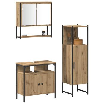 3-tlg Badezimmermöbel Set Artisan Eiche Holzwerkstoff
