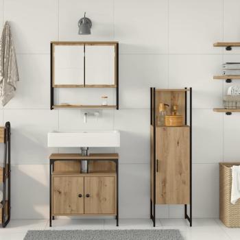3-tlg Badezimmermöbel Set Artisan Eiche Holzwerkstoff