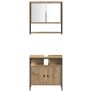 3-tlg Badezimmermöbel Set Artisan Eiche Holzwerkstoff