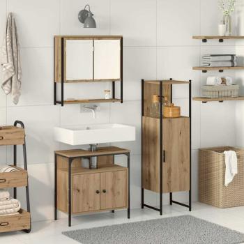 3-tlg Badezimmermöbel Set Artisan Eiche Holzwerkstoff