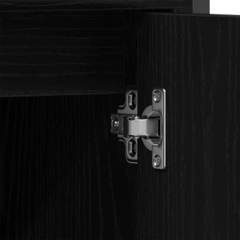 3-teiliges Badezimmermöbel-Set Schwarz-Eiche Holzwerkstoff