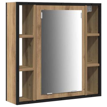 3-teiliges Schminktisch-Set in geräucherter Eiche, engineered Wood
