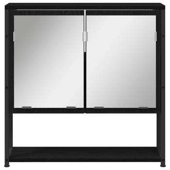 4-teiliges Badezimmermöbel-Set Schwarze Eiche
