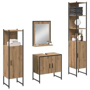 4-teiliges Badmöbel Set Artisan Eiche Holzwerkstoff