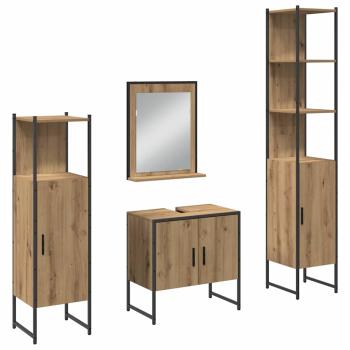 4-teiliges Badmöbel Set Artisan Eiche Holzwerkstoff