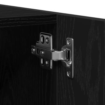 5-teiliges Badezimmermöbelset aus Schwarz-weißer Eiche