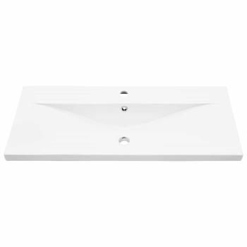 5-teiliges Badezimmermöbelset aus Schwarz-weißer Eiche