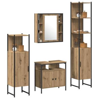 4-teiliges Badezimmermöbel-Set Artisan Eiche Holzwerkstoff