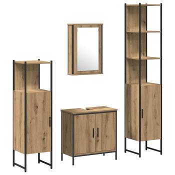 4-teiliges Badezimmermöbel-Set Artisan Eiche Schichtholz