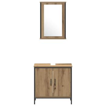 4-teiliges Badezimmermöbel-Set Artisan Eiche Schichtholz