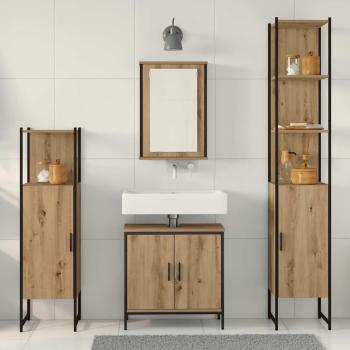 4-teiliges Badezimmermöbel-Set Artisan Eiche Schichtholz
