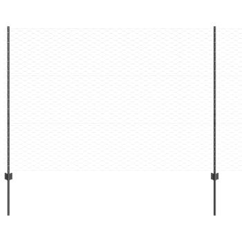 Zaunpfosten 22 Stück U-Kanal Grau 150 cm Stahl, Sechseckiger Zaun Grau 1,5x100 m Stahl