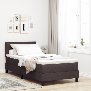 Boxspringbett mit Matratze Dunkelbraun 90x190 cm Stoff