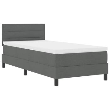Boxspringbett mit Matratze Dunkelgrau 90x200 cm Stoff