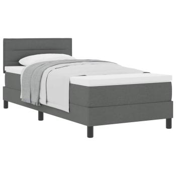 Boxspringbett mit Matratze Dunkelgrau 90x200 cm Stoff