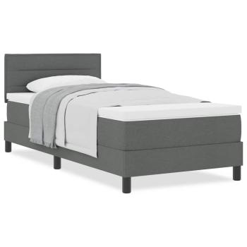 Boxspringbett mit Matratze Dunkelgrau 90x200 cm Stoff