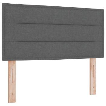 Boxspringbett mit Matratze Dunkelgrau 90x200 cm Stoff