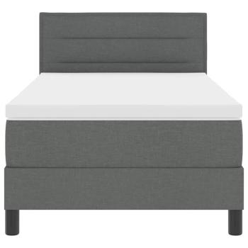 Boxspringbett mit Matratze Dunkelgrau 90x200 cm Stoff