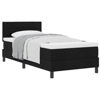 Boxspringbett mit Matratze Schwarz 90x200 cm Stoff