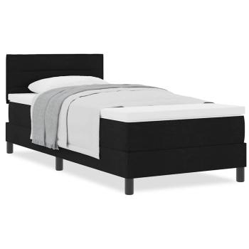 Boxspringbett mit Matratze Schwarz 90x200 cm Stoff