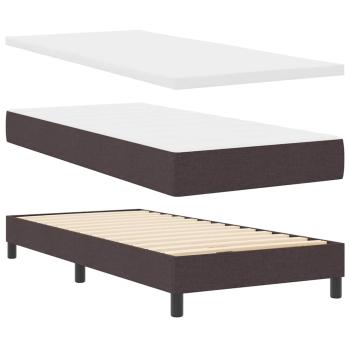Boxspringbett mit Matratze Dunkelbraun 90x200 cm Stoff