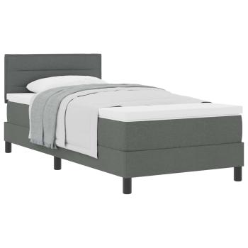 Boxspringbett mit Matratze Dunkelgrau 100x200 cm Stoff