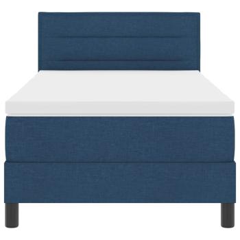 Boxspringbett mit Kopfteil Blau 100 x 200 cm Stoff