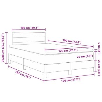 Boxspringbett mit Matratze Dunkelbraun 120x190 cm Stoff