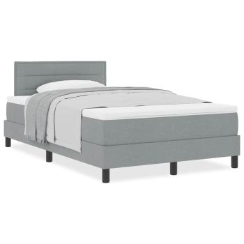Boxspringbett mit Matratze Hellgrau 120x200 cm Stoff