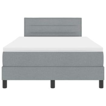 Boxspringbett mit Matratze Hellgrau 120x200 cm Stoff