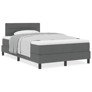 Boxspringbett mit Matratze Dunkelgrau 120x200 cm Stoff