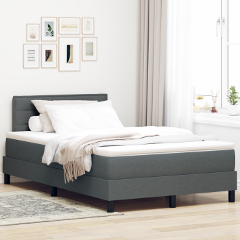 Boxspringbett mit Matratze Dunkelgrau 120x200 cm Stoff