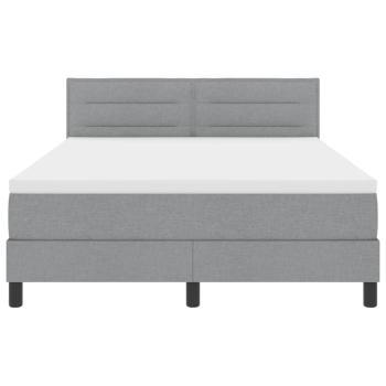 Boxspringbett mit Matratze Hellgrau 140x190 cm Stoff