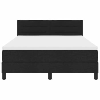 ARDEBO.de - Boxspringbett mit Matratze Schwarz 140x190 cm Stoff