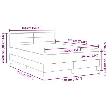 Boxspringbett mit Matratze Dunkelbraun 140x190 cm Stoff